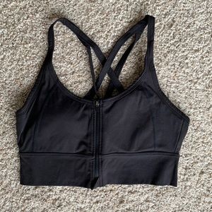 Balance Athletica black zip up sports bra size M